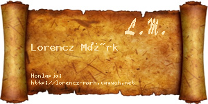 Lorencz Márk névjegykártya